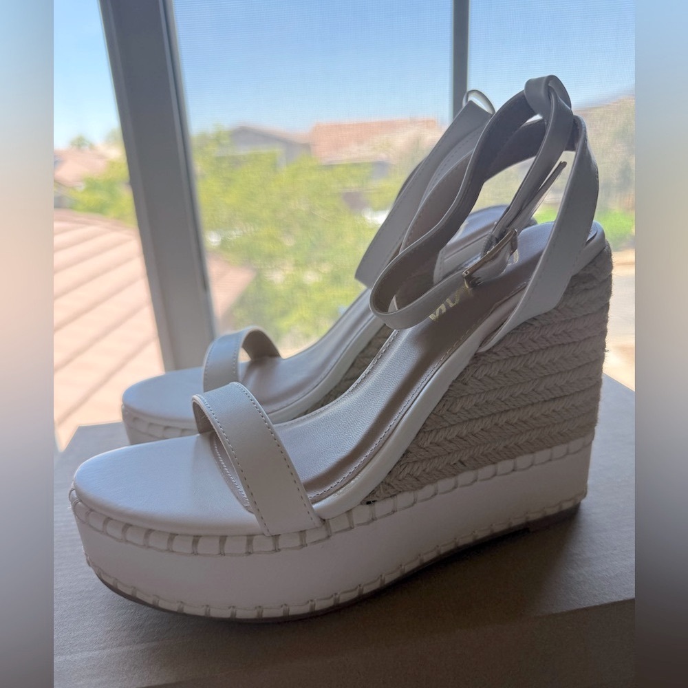 White Platform Wedge Heels